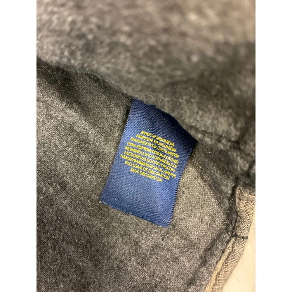 Ralph Lauren Boys XL 18-20 Gray Black Ombre Plaid Flannel Button Down Shirt Logo